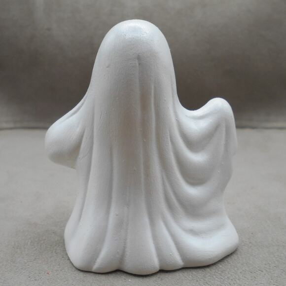 Ghost Holding Pumpkin 3" Hand Painted Halloween Ceramic Vintage - Picture 4 of 6